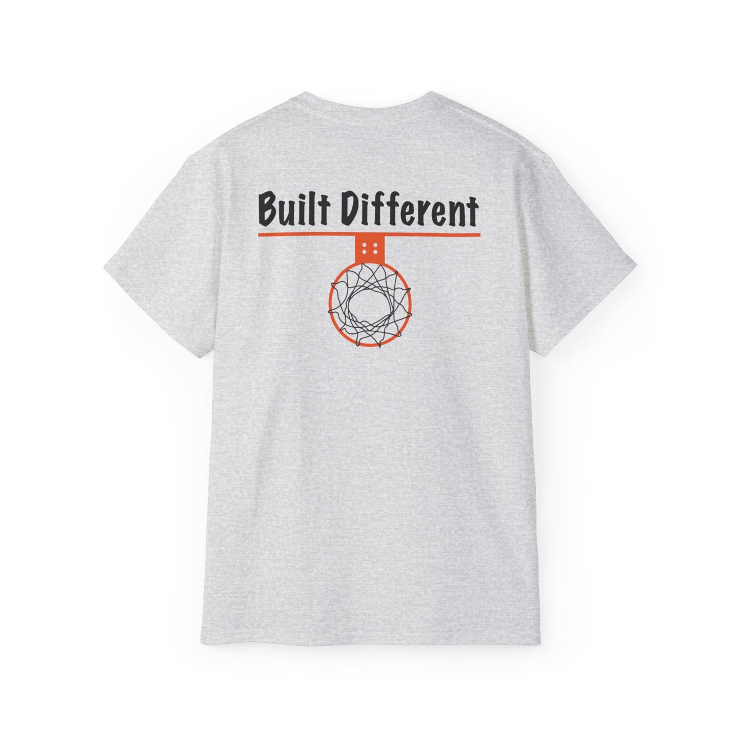 Built Different Back Print Basketball Tee - Ultra Unisex Cotton Shirt - Hoop Conscious