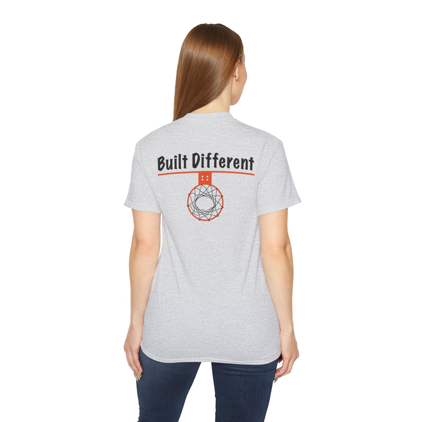 Built Different Back Print Basketball Tee - Ultra Unisex Cotton Shirt - Hoop Conscious