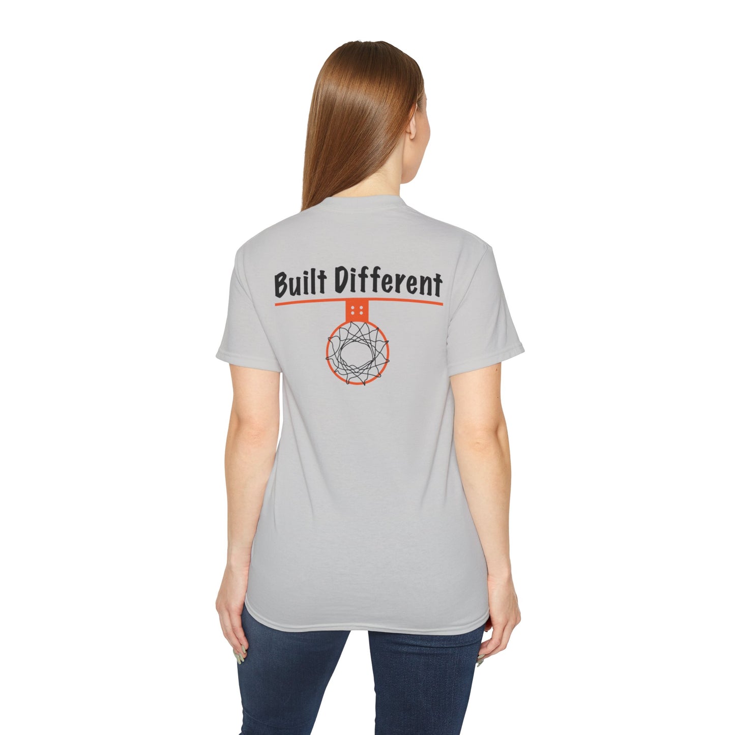 Built Different Back Print Basketball Tee - Ultra Unisex Cotton Shirt - Hoop Conscious
