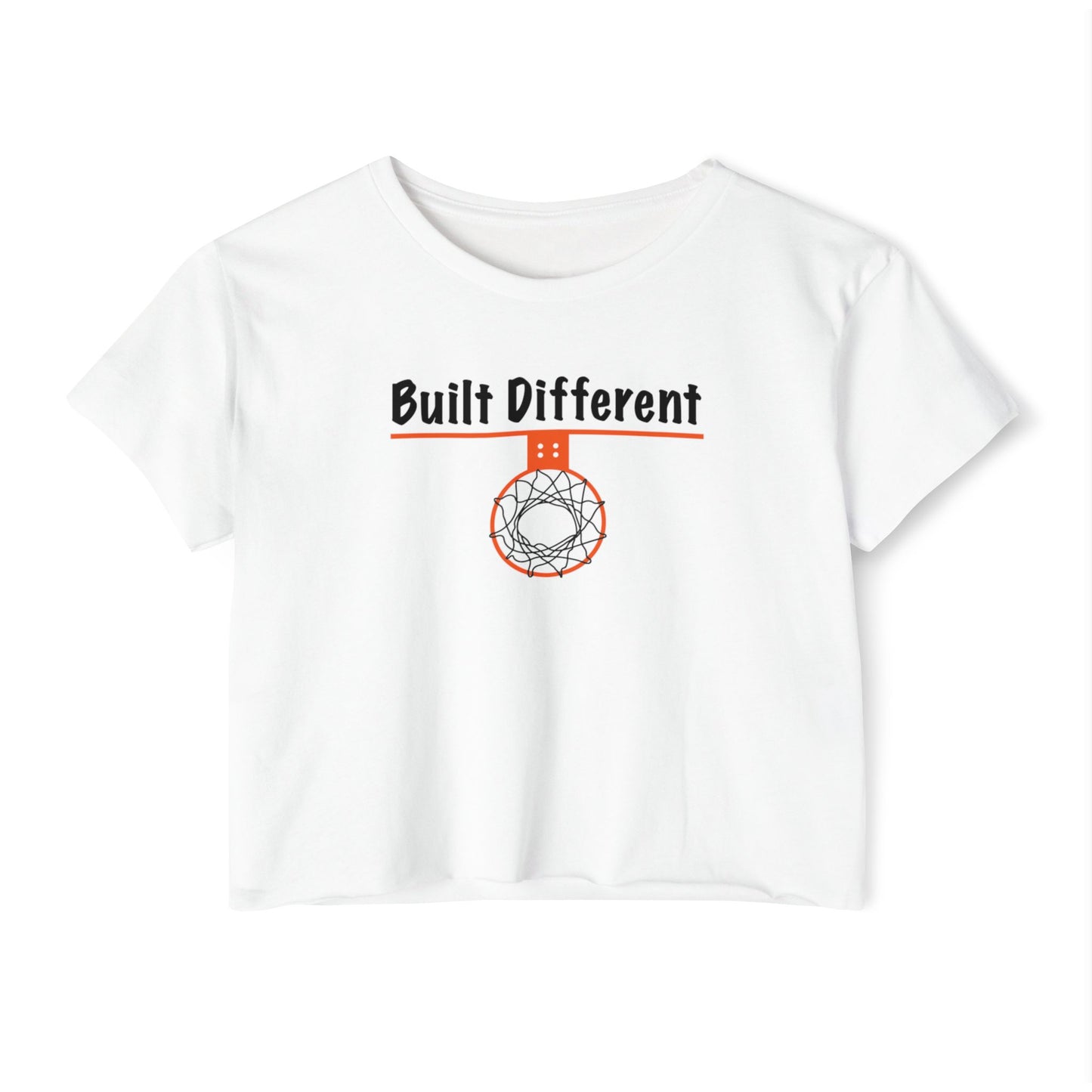Crop Top with 'Built Different' Design - Hoop Conscious