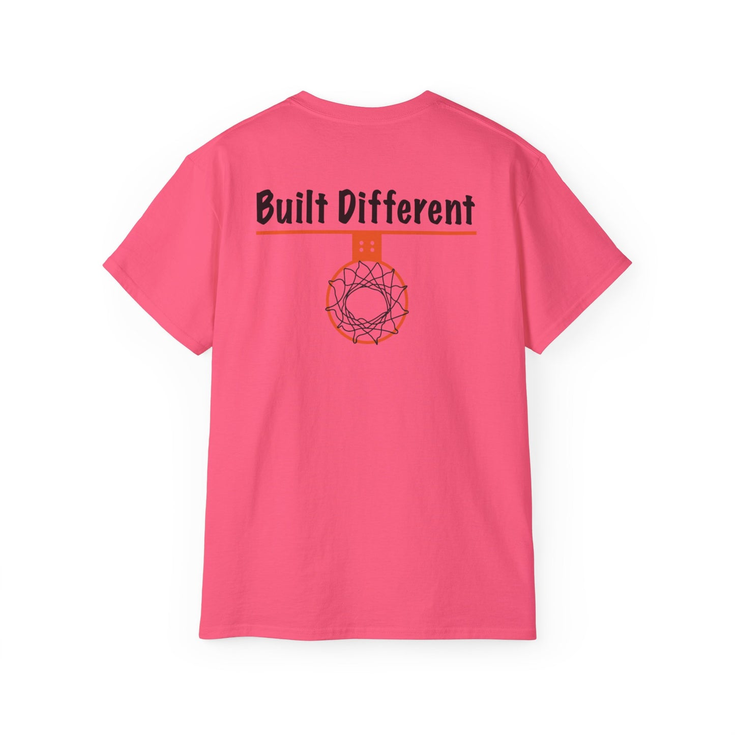 Built Different Back Print Basketball Tee - Ultra Unisex Cotton Shirt - Hoop Conscious