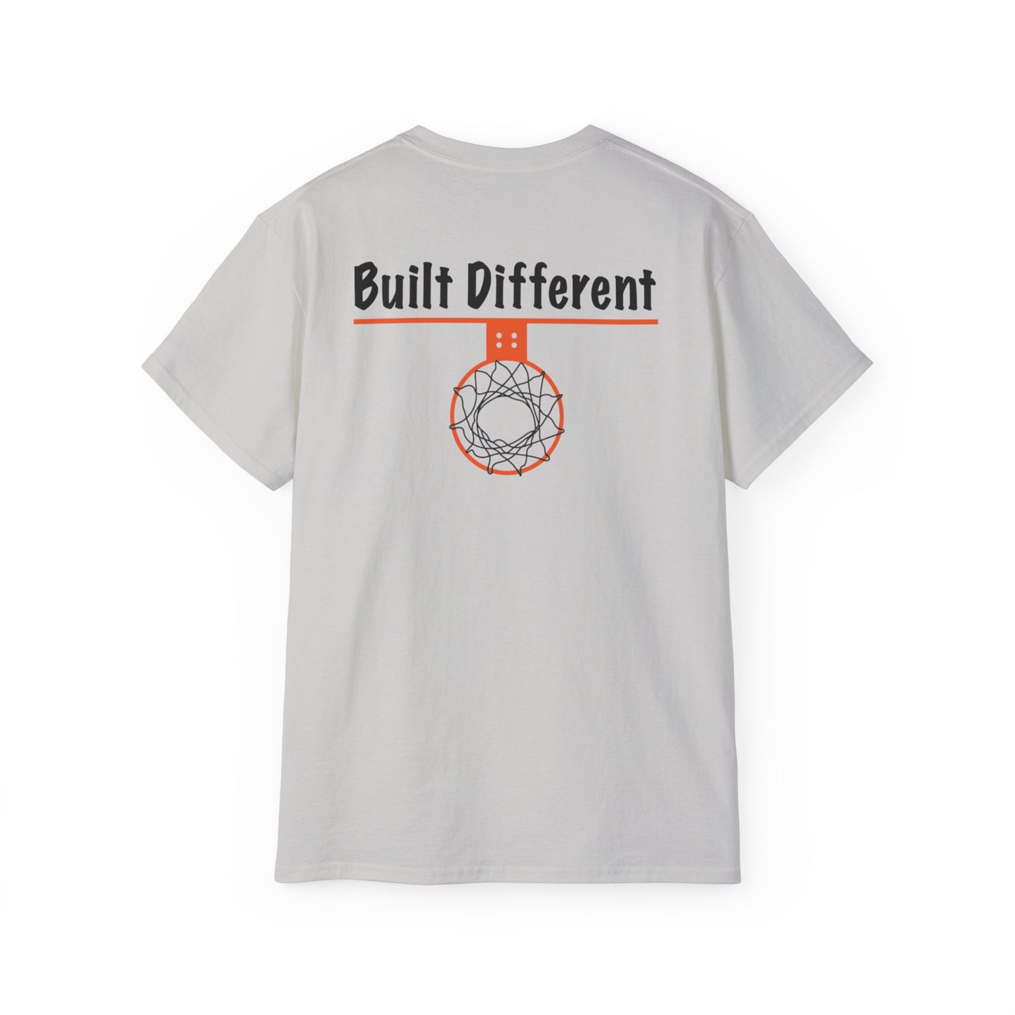 Built Different Back Print Basketball Tee - Ultra Unisex Cotton Shirt - Hoop Conscious