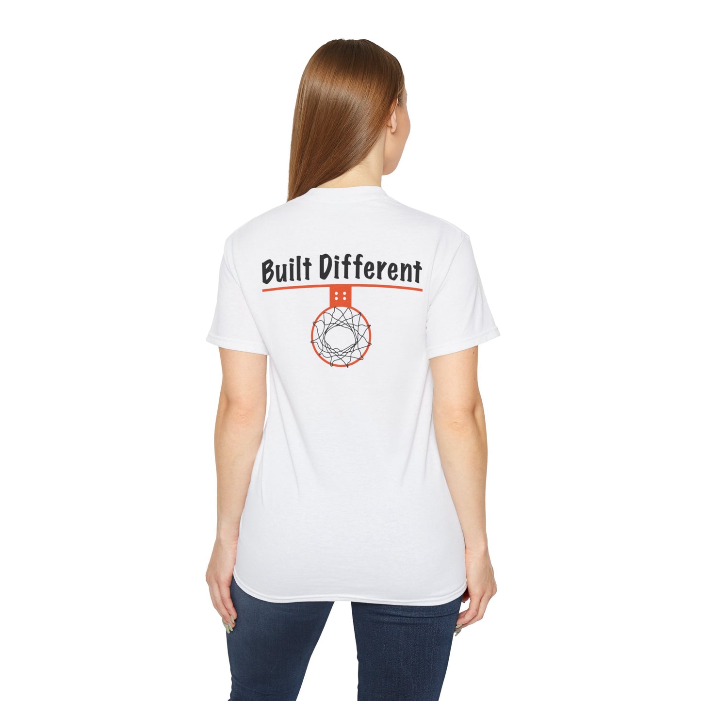 Built Different Back Print Basketball Tee - Ultra Unisex Cotton Shirt - Hoop Conscious