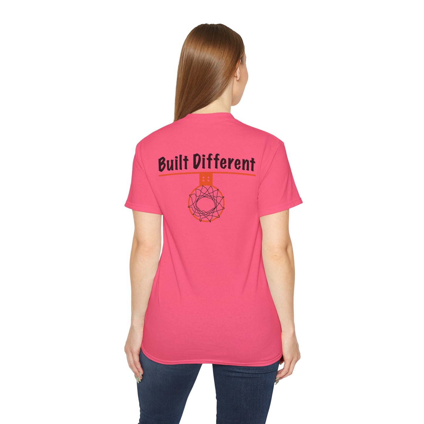 Built Different Back Print Basketball Tee - Ultra Unisex Cotton Shirt - Hoop Conscious