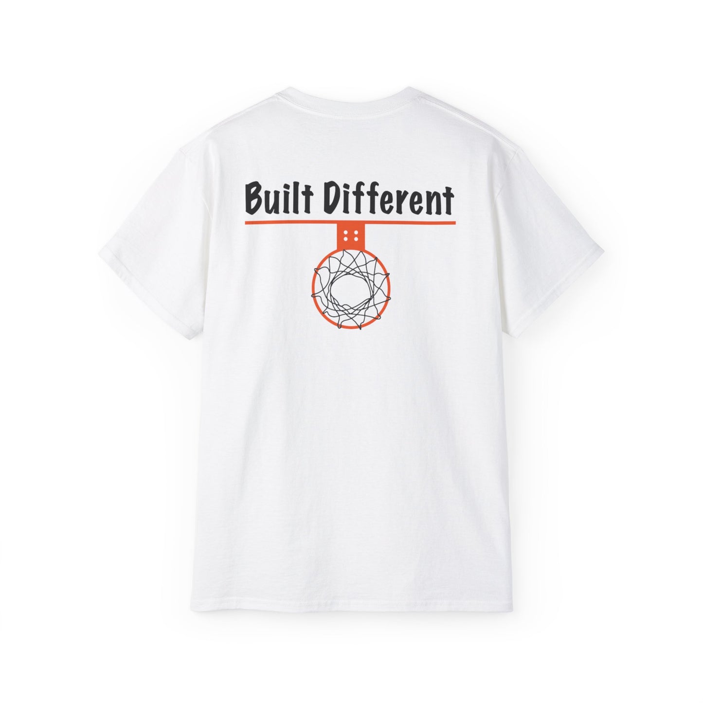 Built Different Back Print Basketball Tee - Ultra Unisex Cotton Shirt - Hoop Conscious