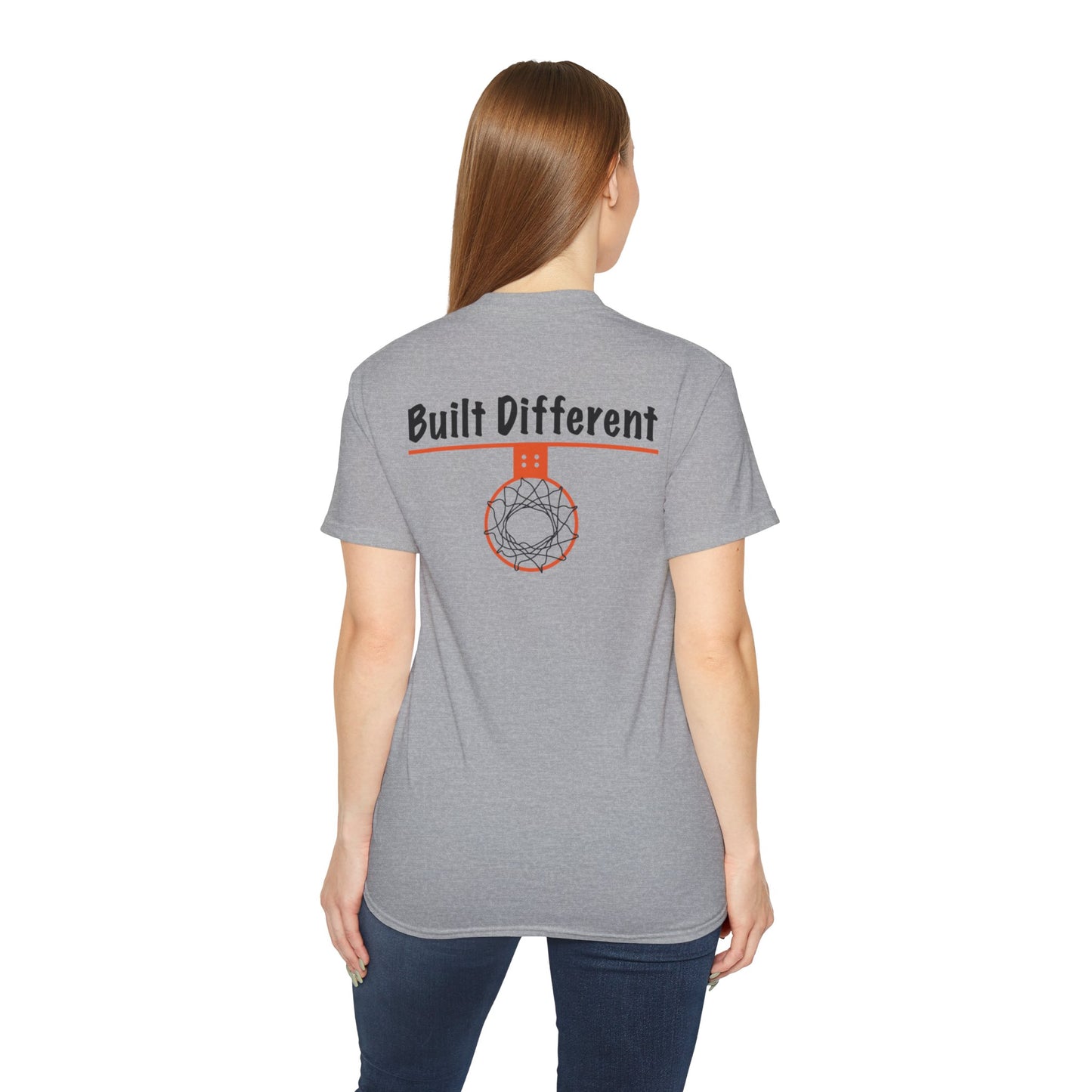 Built Different Back Print Basketball Tee - Ultra Unisex Cotton Shirt - Hoop Conscious