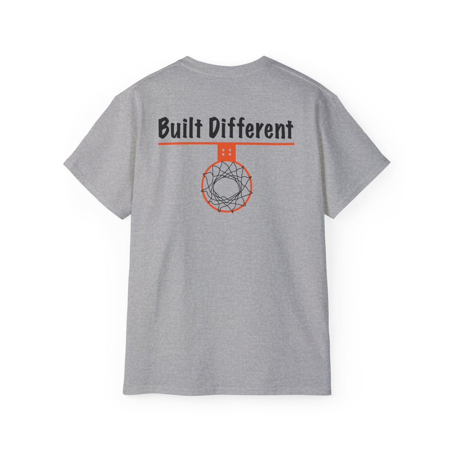 Built Different Back Print Basketball Tee - Ultra Unisex Cotton Shirt - Hoop Conscious