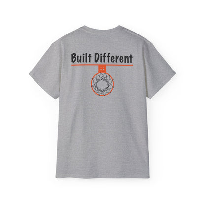 Built Different Back Print Basketball Tee - Ultra Unisex Cotton Shirt - Hoop Conscious