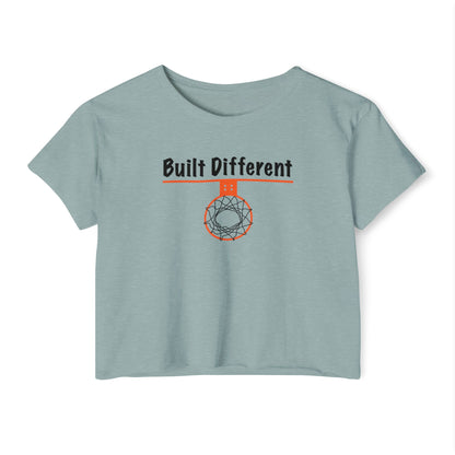 Crop Top with 'Built Different' Design - Hoop Conscious