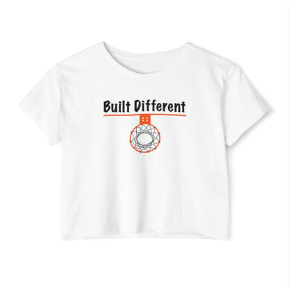 Crop Top with 'Built Different' Design - Hoop Conscious