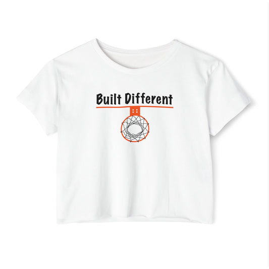 Crop Top with 'Built Different' Design - Hoop Conscious