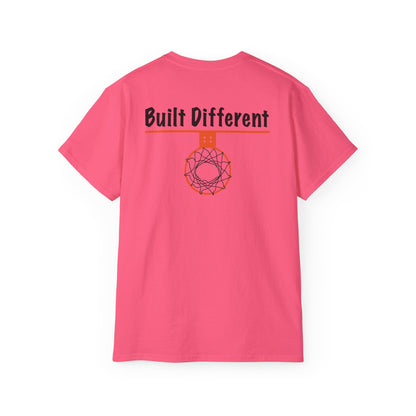 Built Different Back Print Basketball Tee - Ultra Unisex Cotton Shirt - Hoop Conscious