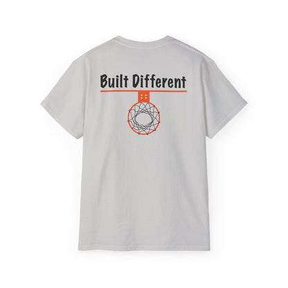 Built Different Back Print Basketball Tee - Ultra Unisex Cotton Shirt - Hoop Conscious