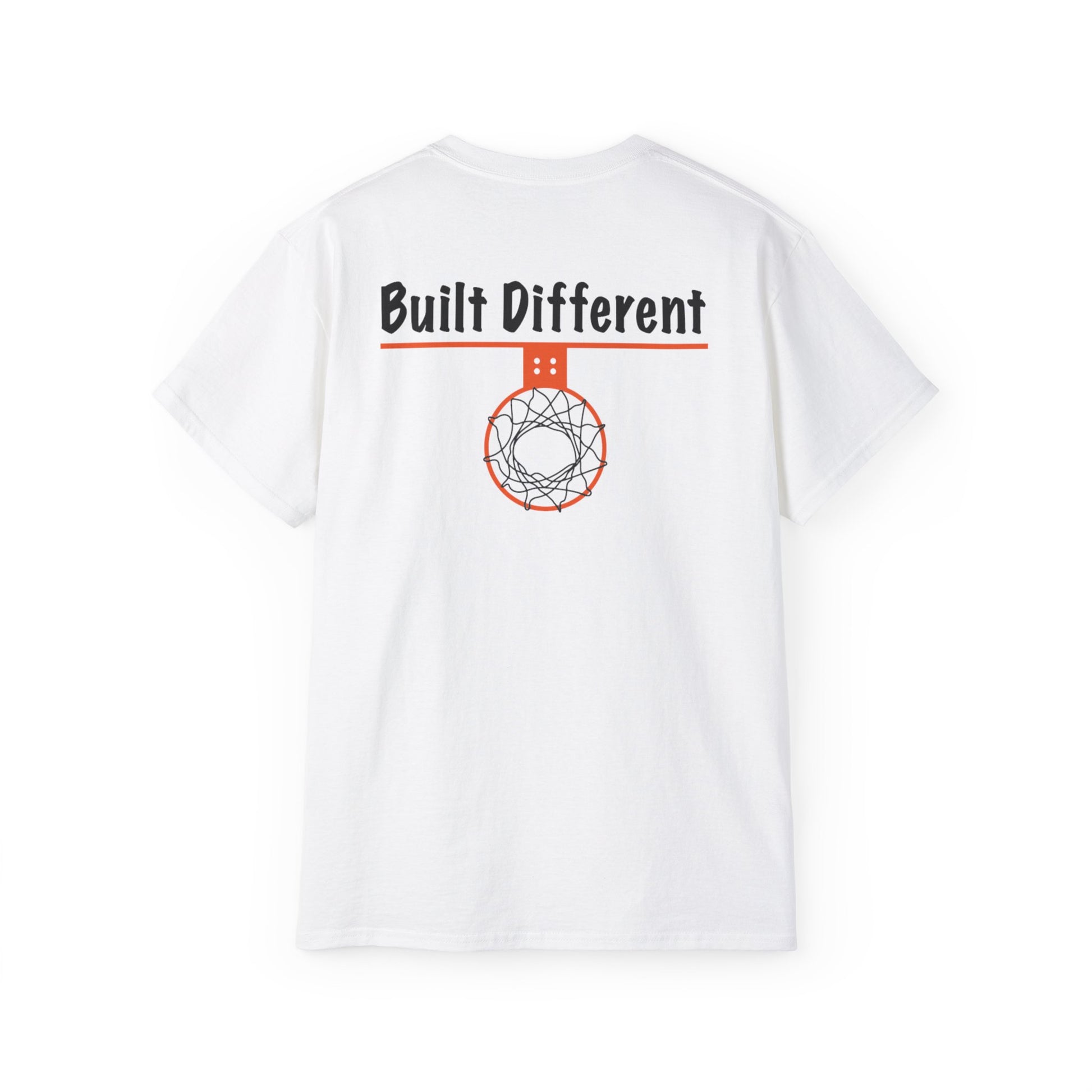 Built Different Back Print Basketball Tee - Ultra Unisex Cotton Shirt - Hoop Conscious