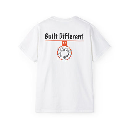 Built Different Back Print Basketball Tee - Ultra Unisex Cotton Shirt - Hoop Conscious