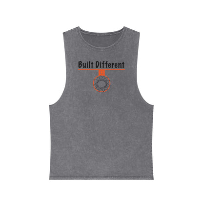 Comfy Built Different Stonewash Tank Top - Hoop Conscious